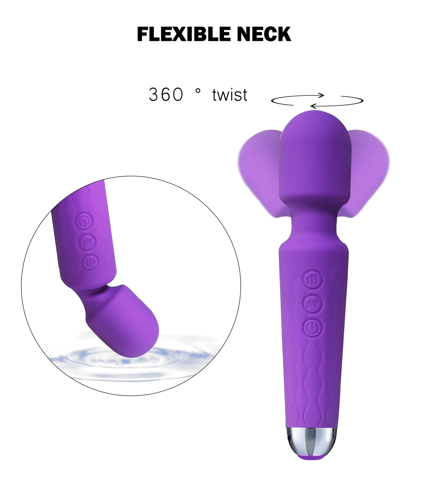 Wand Massager Vibrator with 8 Speeds & 20 Vibration Modes