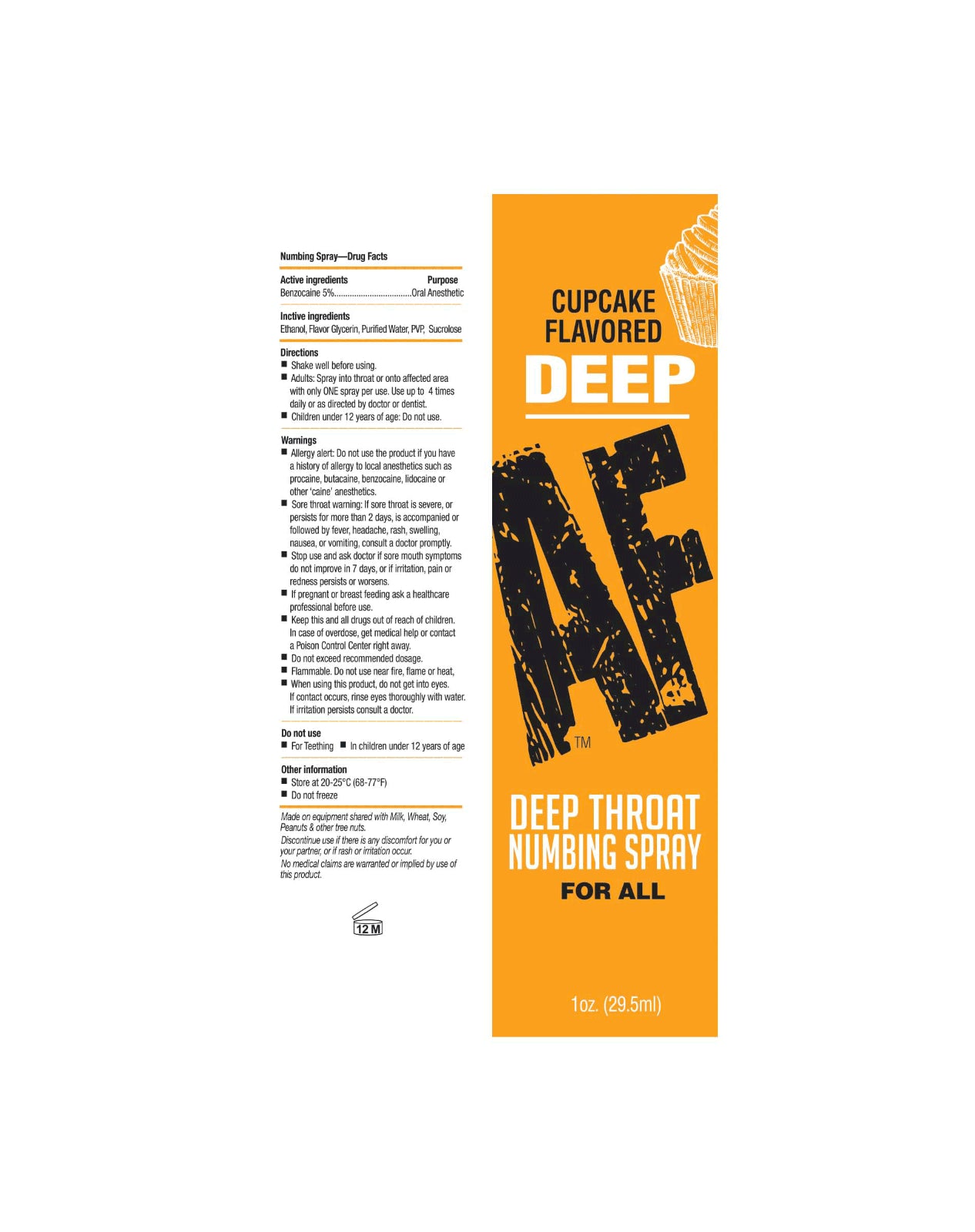 Deep AF Flavored Deep Throat Oral Sex Desensitizing Numb Numbing Spray 1 Oz