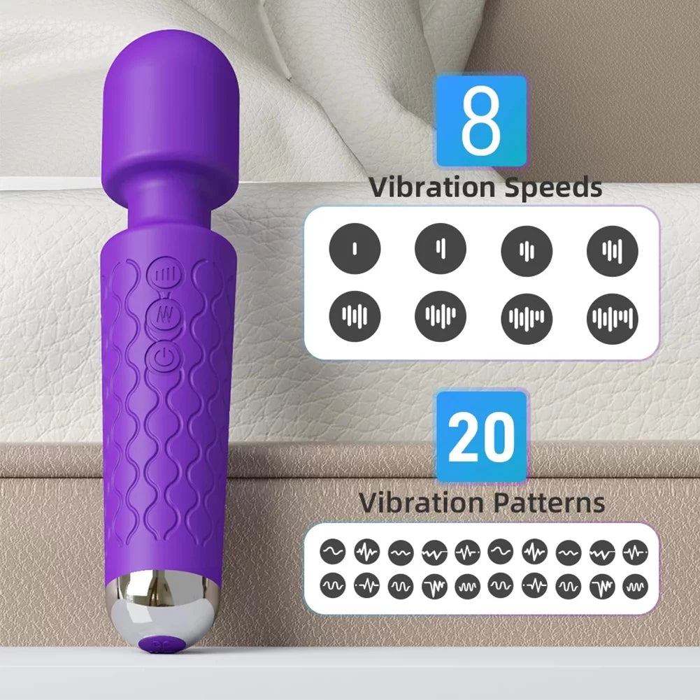 Wand Massager Vibrator with 8 Speeds & 20 Vibration Modes