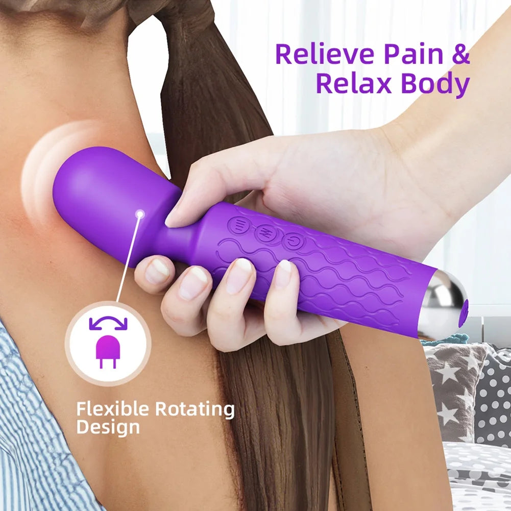 Wand Massager Vibrator with 8 Speeds & 20 Vibration Modes