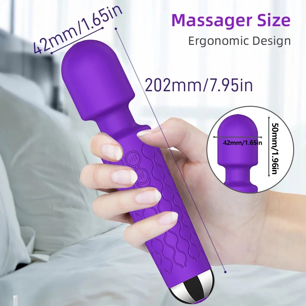 Wand Massager Vibrator with 8 Speeds & 20 Vibration Modes