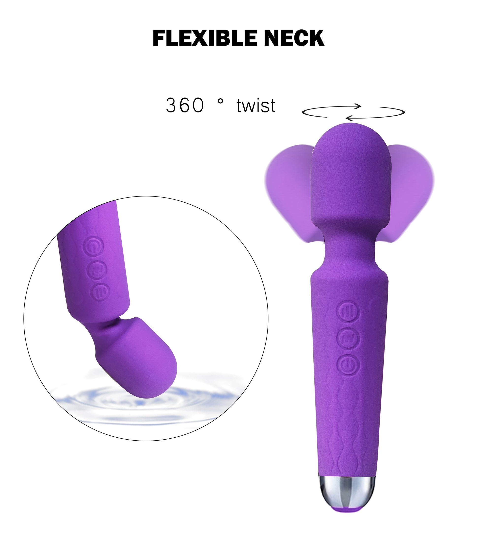 Wand Massager Vibrator with 8 Speeds & 20 Vibration Modes