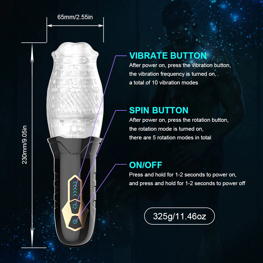 Stamina+ Rotating Stimulator Masturbator Cup For Men’s Performance Boost