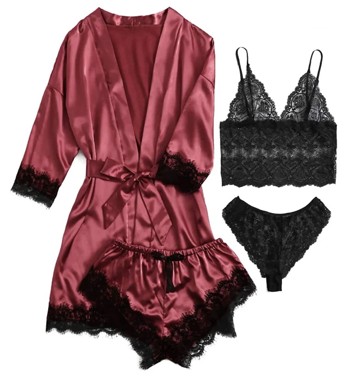 High-Quality Lace Camisole 4-Piece Set