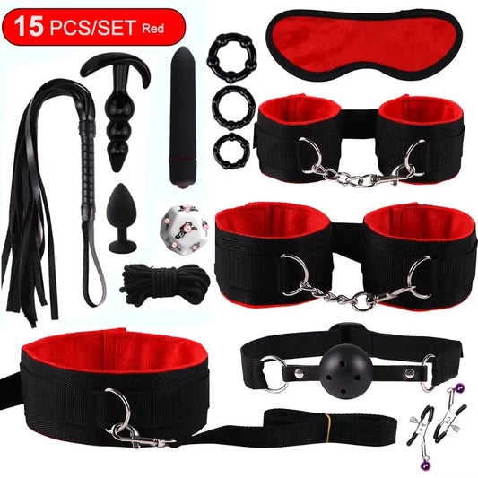 15pcs BDSM Bondage Restraint Kit