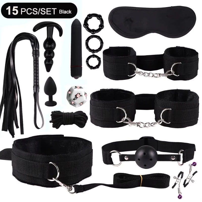 15pcs BDSM Bondage Restraint Kit