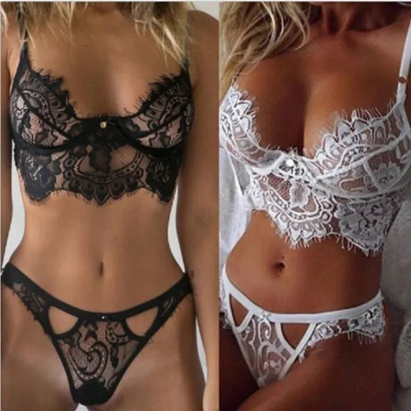 Bra and Panty Transparent Lace Set