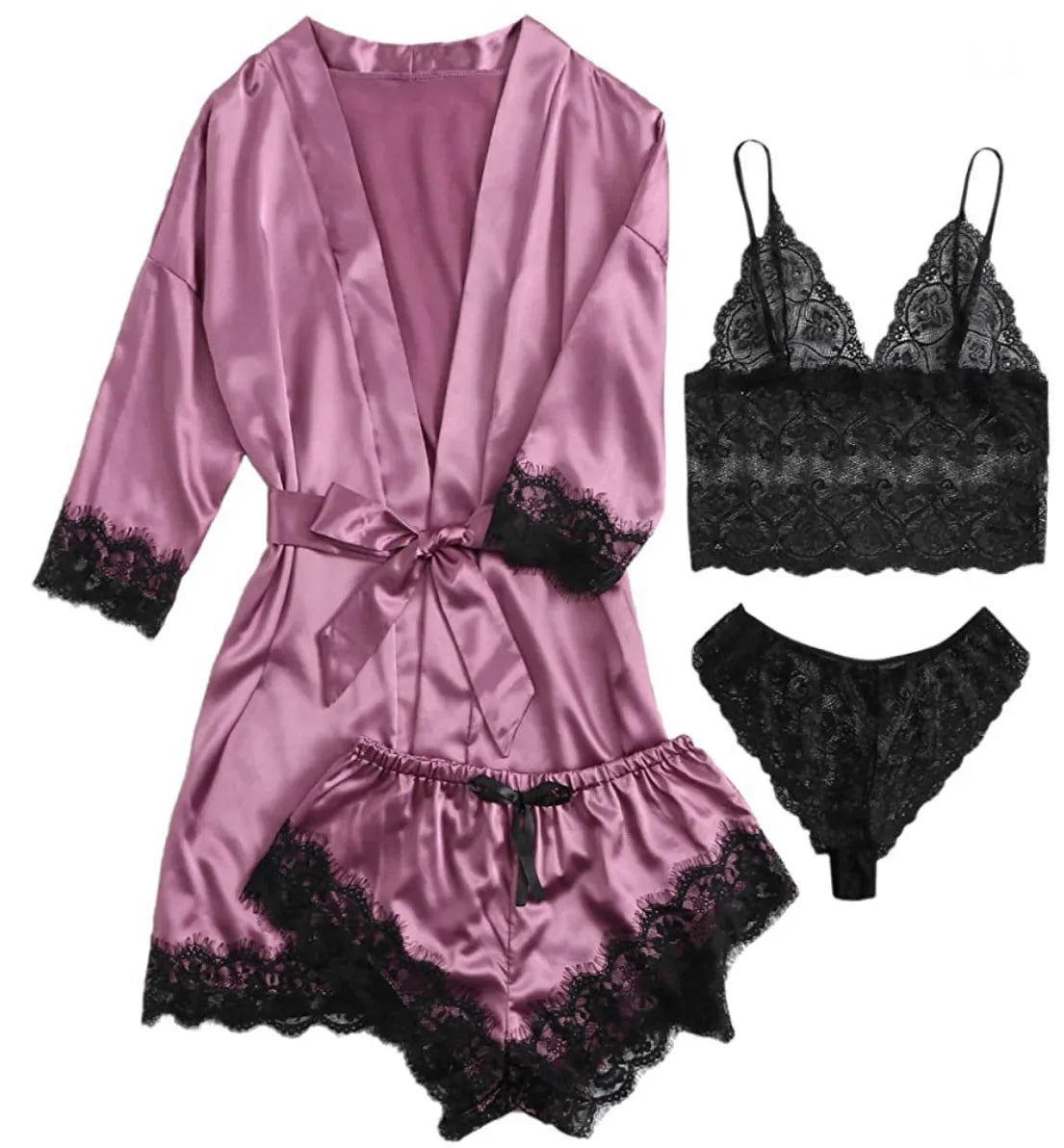 High-Quality Lace Camisole 4-Piece Set