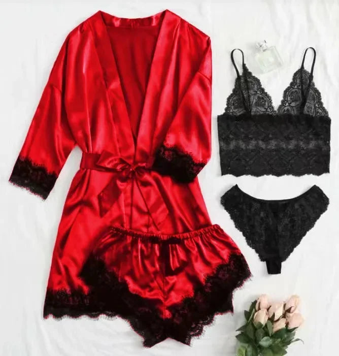 High-Quality Lace Camisole 4-Piece Set