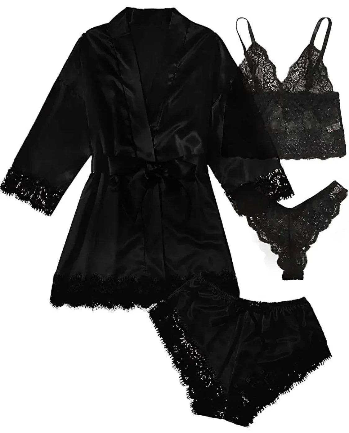 High-Quality Lace Camisole 4-Piece Set