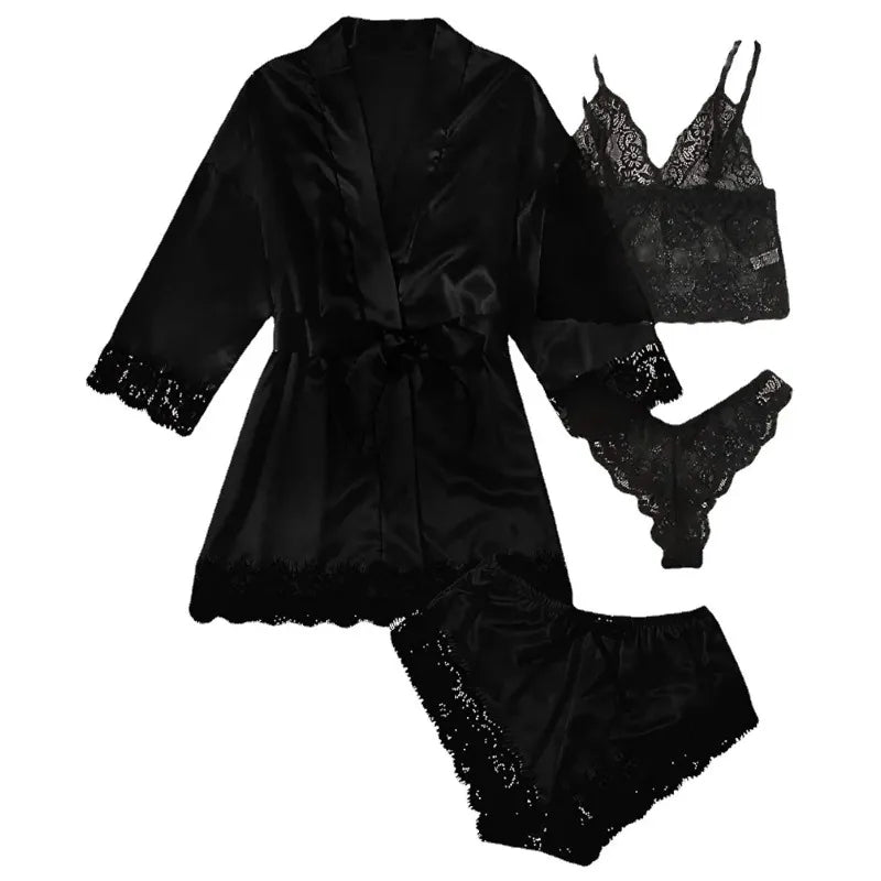 High-Quality Lace Camisole 4-Piece Set