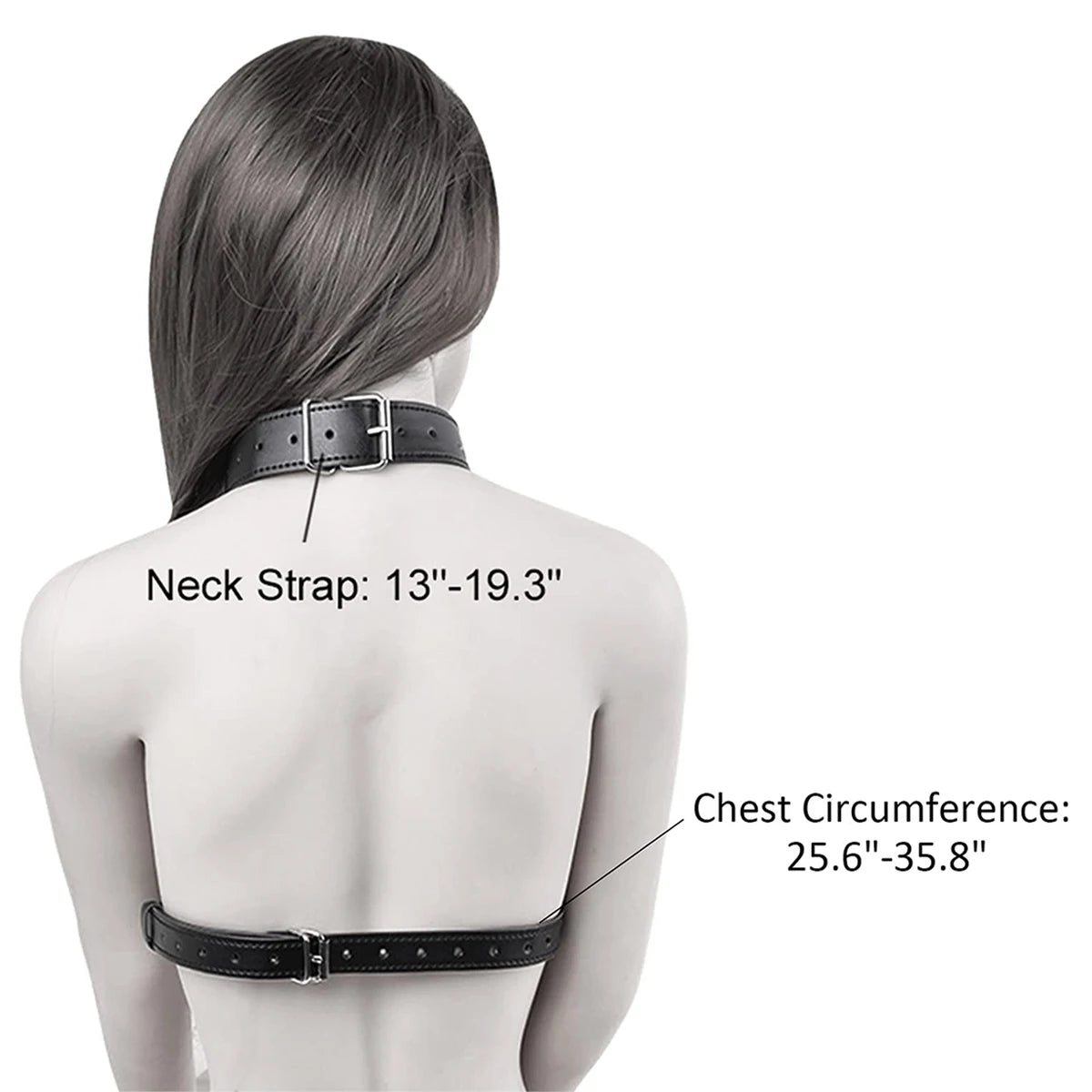 Leather Bondage Choker Collar with Nipple Clamps