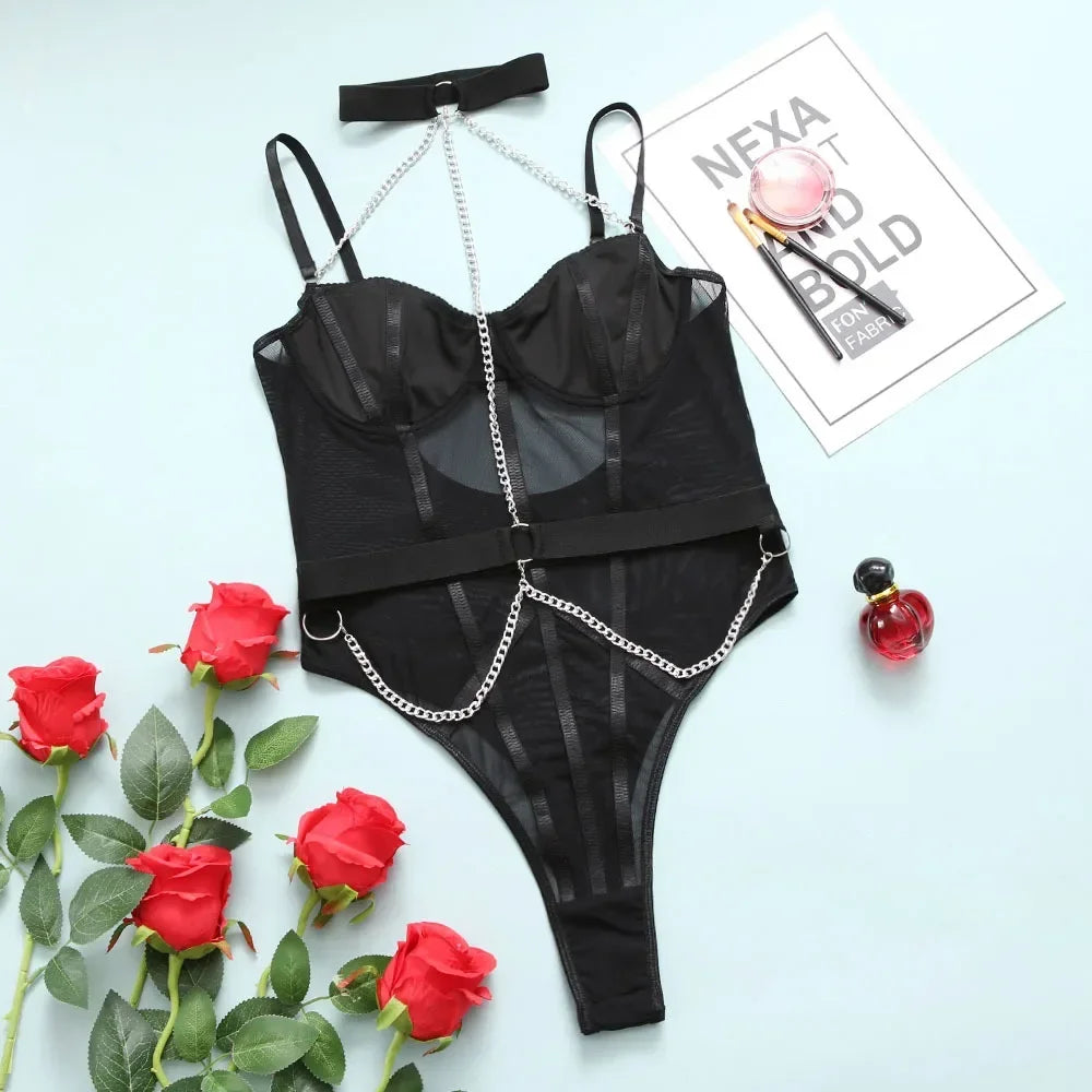 Halter Chain Bodysuit