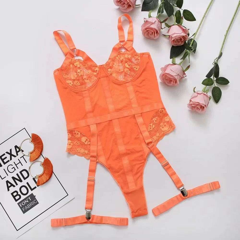 Lace Garter Underwear Set