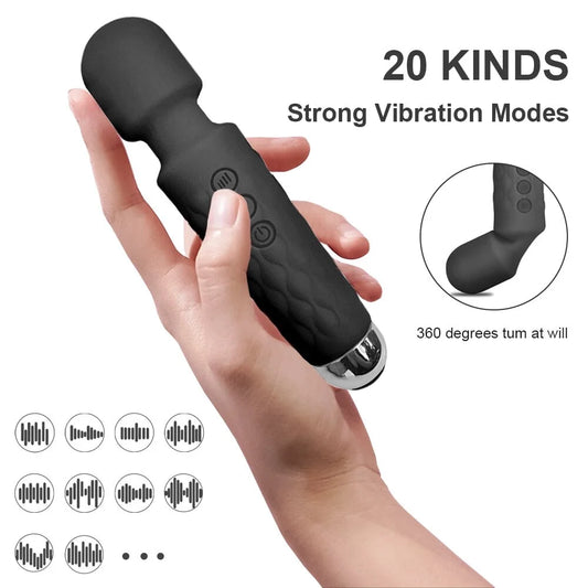Whisper Wand: 20-Pattern Vibration for Women’s Ultimate Bliss