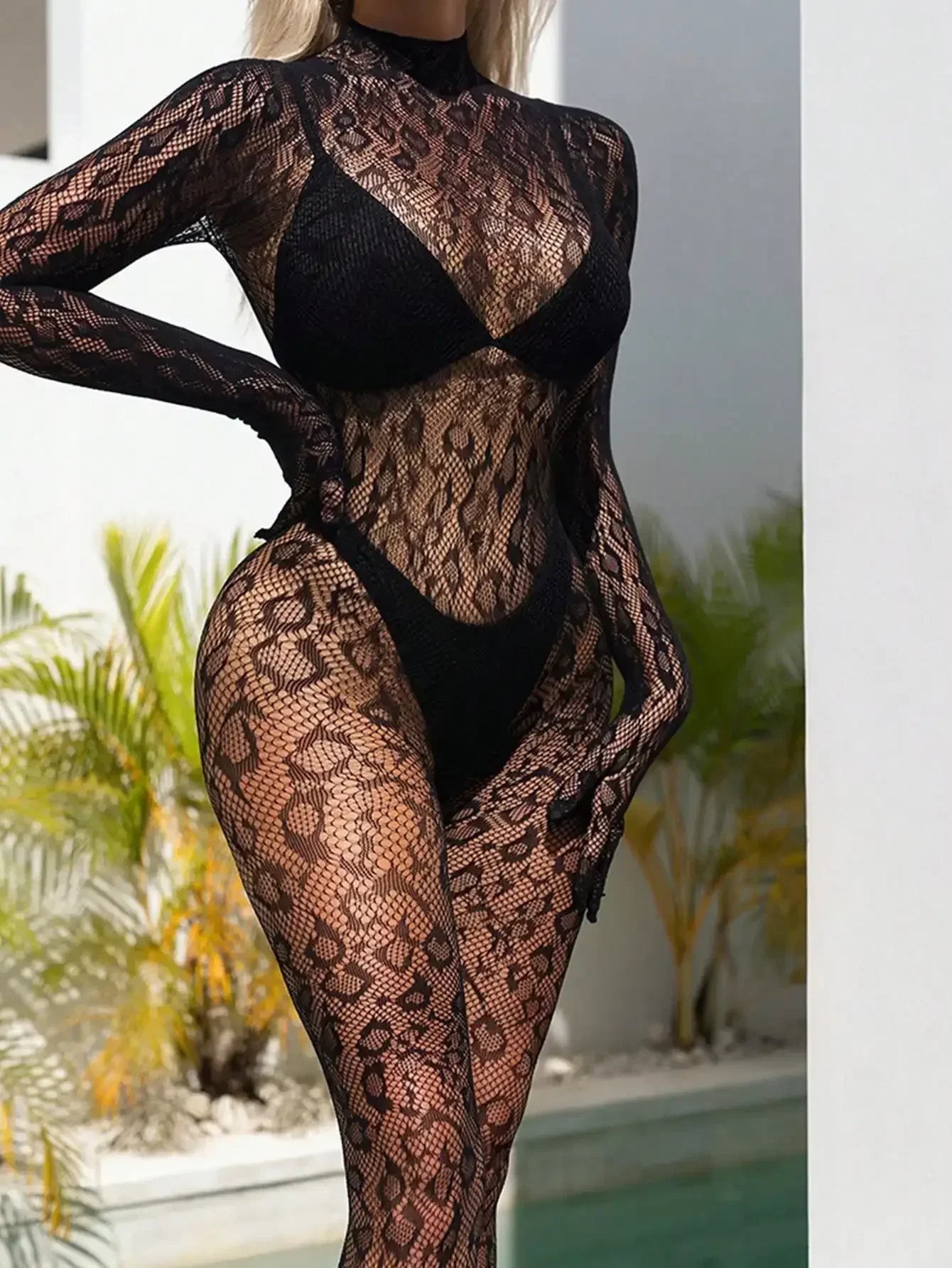 Erotic Full Body Stocking – Sultry Fishnet Jumpsuit Costume for Ladies